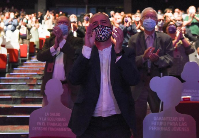 El secretario general de CCOO, Unai Sordo, en la inauguración del 12 Congreso Confederal de CCOO, en el Hotel Marriott Auditorium, a 21 de octubre de 2021, en Madrid (España). 
