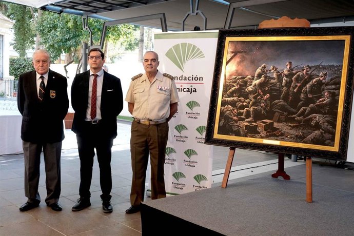 El cuadro conmemorativo del centenario de La Legión se expone en el Centro Fundación Unicaja de Sevilla