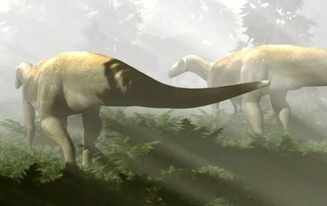 Impresión artística de la posible aparición de dinosaurios vegetarianos presentes en el área de la actual Australia hace 220 millones de años