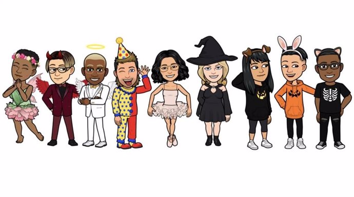 Nuevos disfraces de bitmoji ambientados en Hallloween de Snapchat.