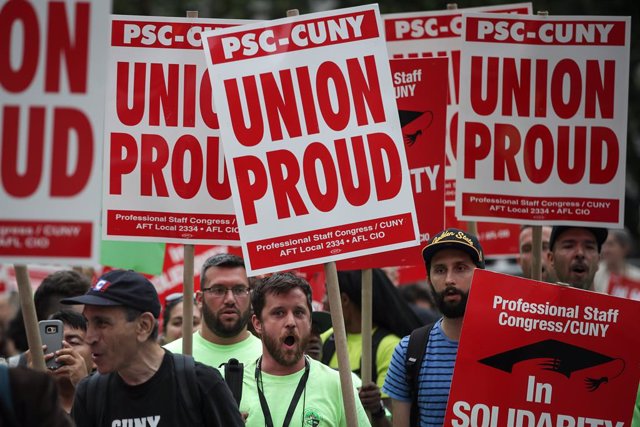 Archivo - Manifestación sindical en Nueva York (imagen de archivo).