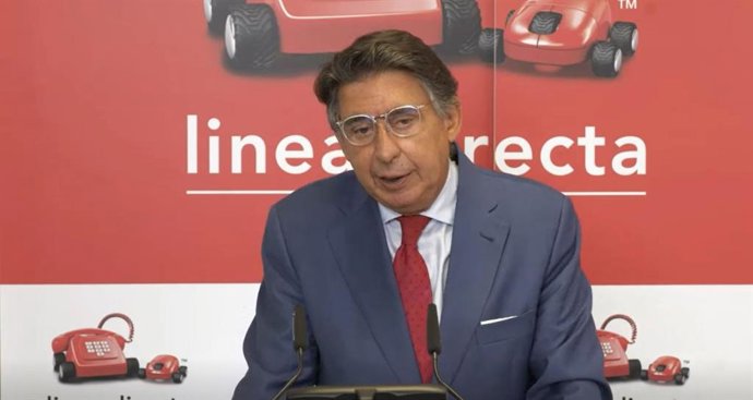 Archivo - El consejero delegado de Línea Directa, Miguel Ángel Merino, durante la presentación de los resultados de la compañía correspondientes al primer semestre de 2021