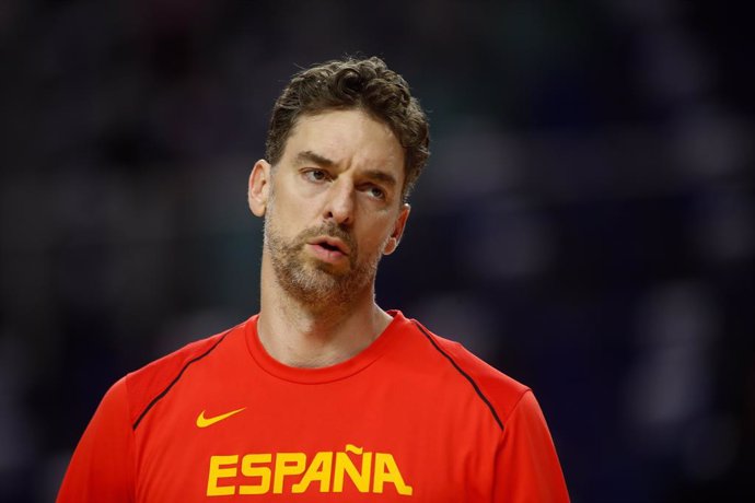 Archivo - Pau Gasol of Spain looks on during the Tokyo 2020 Challenge preparatory basketball match played between Spain and Iran at Wizink Center on July 05, 2021 in Madrid, Spain.