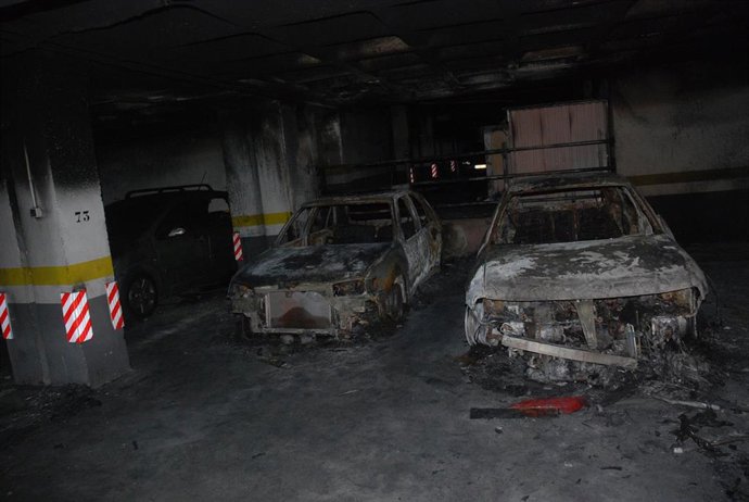 IMagen de los daños provocados en el garaje comunitario