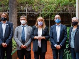 La consellera de Cultura de la Generalitat, Natlia Garriga, y representantes de Política Lingüística de Andorra, Valencia y Baleares