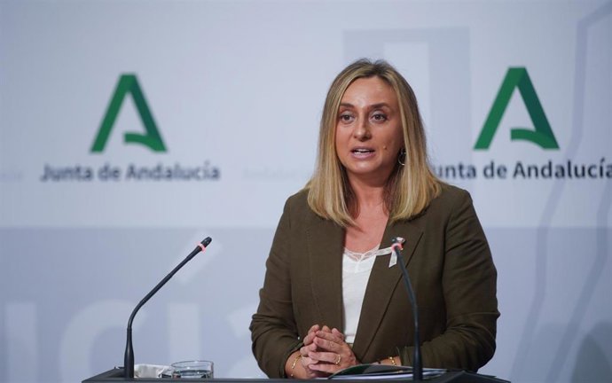 Rueda de prensa de la consejera de Fomento, Infraestructuras y Ordenación del Territorio, Marifrán Carazo.