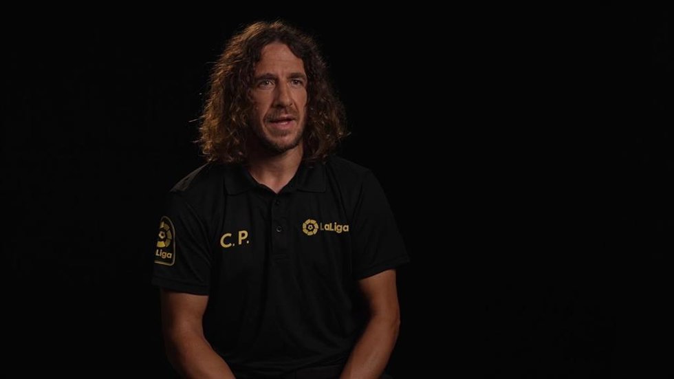 El embajador de LaLiga Carles Puyol habla sobre el Clásico entre FC Barcelona y Real Madrid del 24 de octubre de 2021 en el Camp Nou