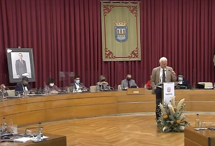 Pablo Hermoso de Mendoza, en la segunda jornada del Debate sobre el Estado de la Ciudad 2021 en el Ayuntamiento de Logroño