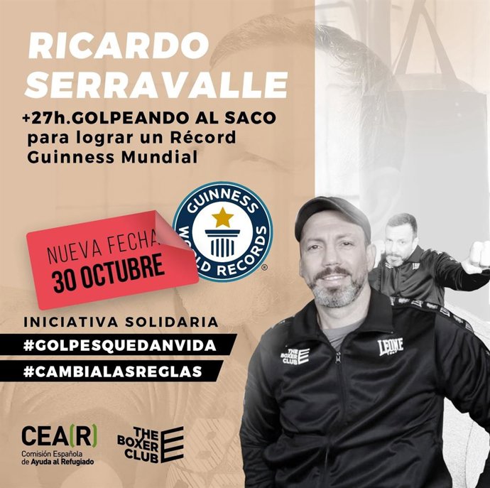 Un entrenador de boxeo de The Boxer Club retoma el romper el Guiness golpeando el saco 27 horas con fines solidarios