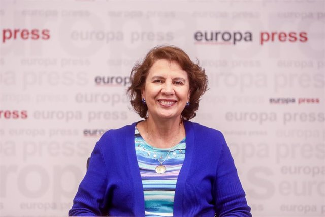 La expresidenta de Ecuador y candidata a la SEGIB, Rosalía Arteaga, durante una entrevista con Europa Press