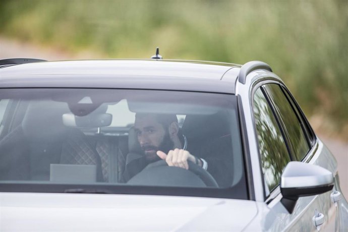 Archivo - Karim Benzema llegando a un entrenamiento del Real Madrid