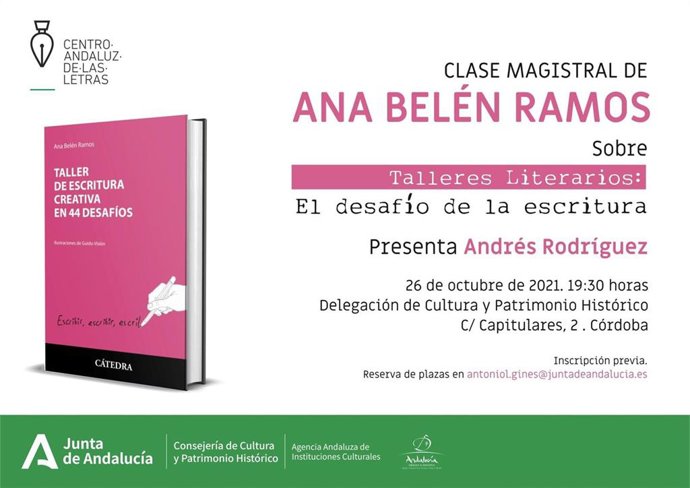 Cartel del taller con Ana Belén Ramos.