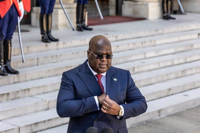 Archivo - El presidente de RDC, Felix Tshisekedi, en una visita oficial a París.