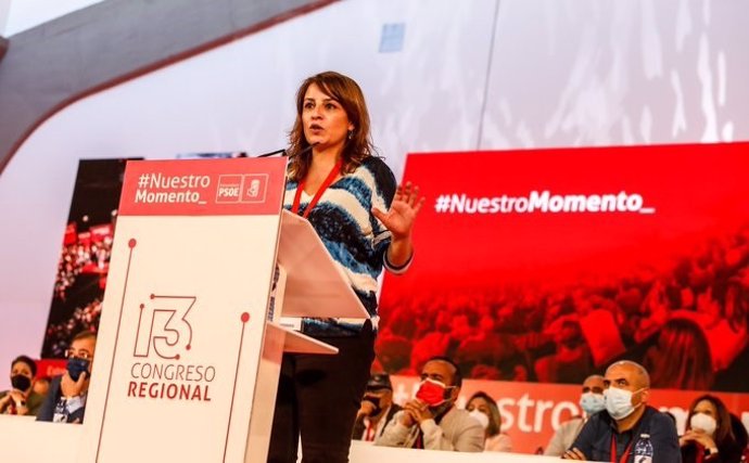 Adriana Lastra, en el Congreso Regional del PSOE de Extremadura.