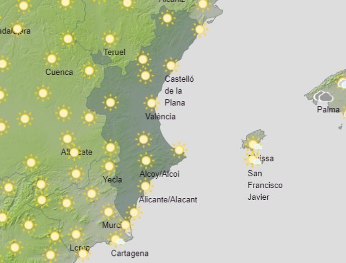 Predicción del tiempo para este domingo 24 de octubre