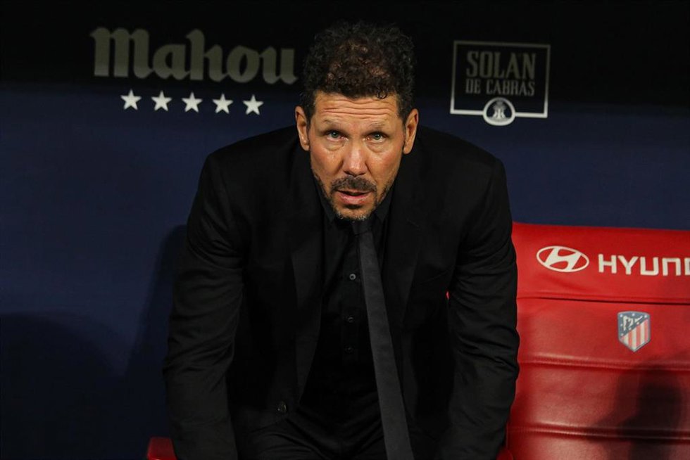 Diego Pablo Simeone, head coach of Atletico de Madrid looks on during La Liga football match played between Atletico de Madrid and Real Sociedad at Wanda Metropolitano stadium on October 24th, 2021 in Madrid, Spain.