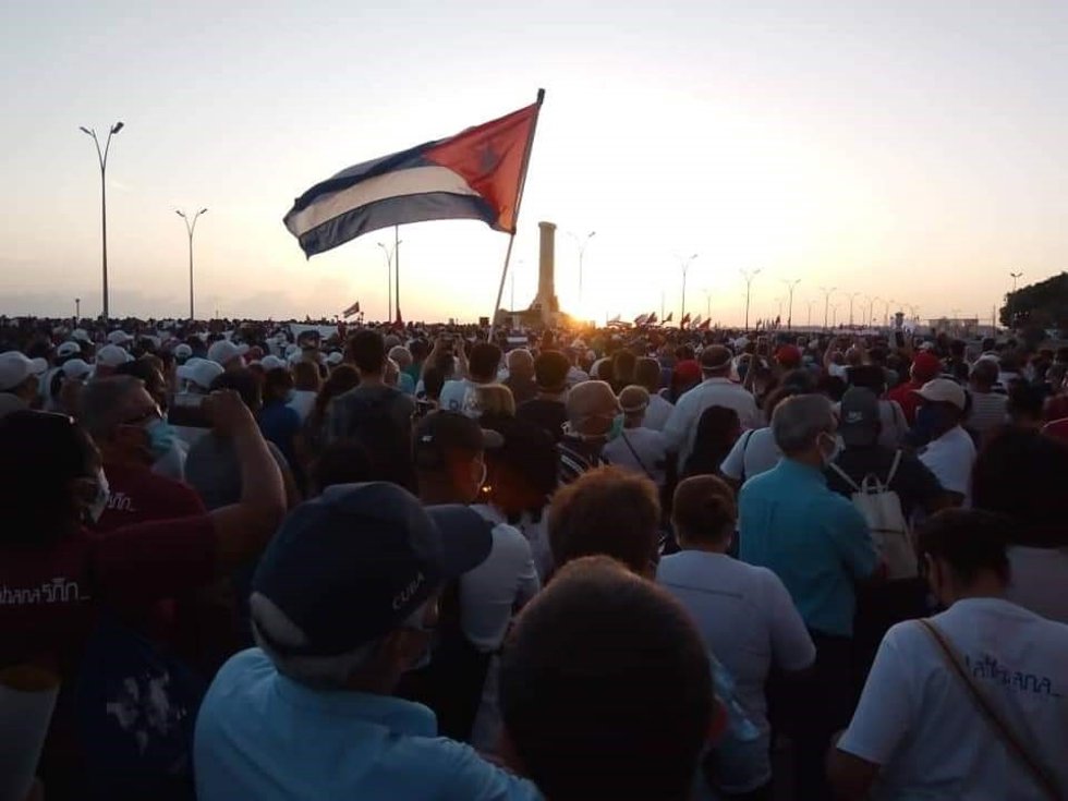 Archivo - Concentración de apoyo al presidente de Cuba, Miguel Díaz-Canel