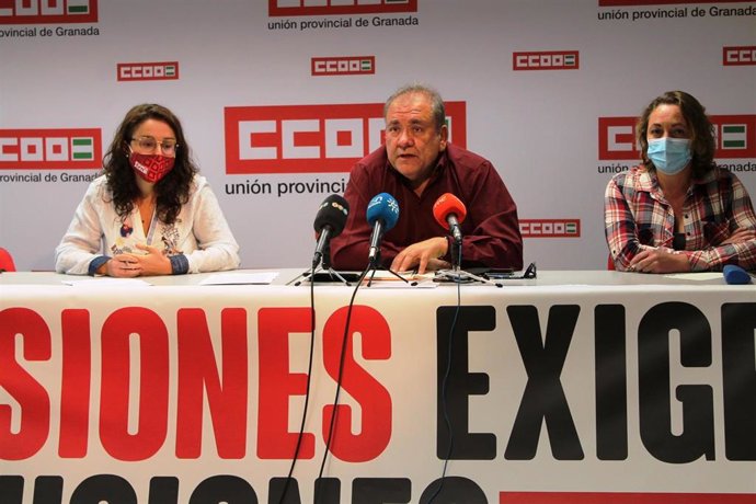 Rueda de prensa de CCOO sobre la situación de la prisión de Albolote (Granada)