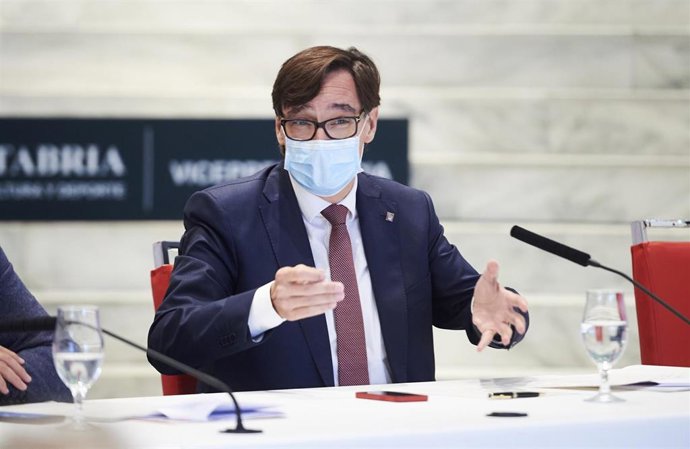 El exministro de Sanidad Salvador Illa interviene en el encuentro sobre 'Transparencia en la gestión informativa de la COVID-19'.