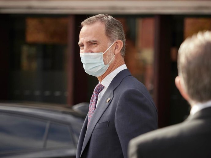 El Rey Felipe VI a su llegada a la apertura del XXIV Congreso Nacional de la Empresa Familiar en el Palacio de Congresos y Auditorio Baluarte.