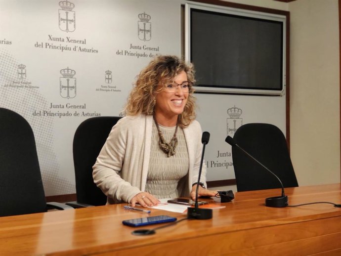 La portavoz de Ciudadanos, Susana Fernández, en rueda de prensa.