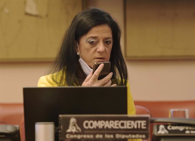 La secretaria de Estado de Presupuestos y Gastos, María José Gualda, en la Comisión de Presupuestos del Congreso