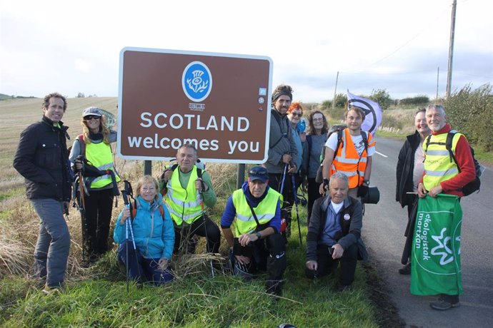 Integrantes de la marcha a Glasgow en Escocia