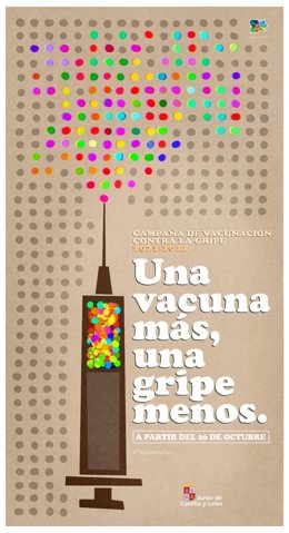 Cartel de la campaña de vacunación frente a la gripe.