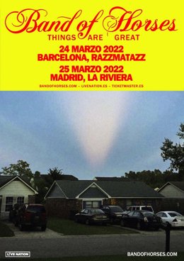 Cartel de los conciertos de Band of Horses en Barcelona y Madrid
