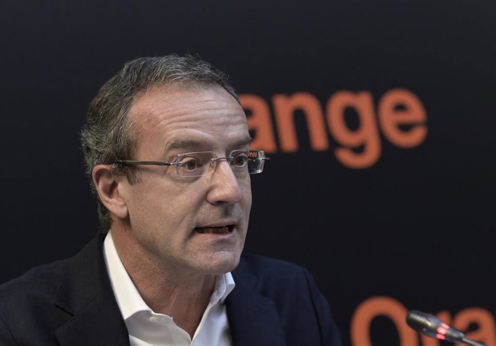 El consejero delegado de Orange España, Jean-Franois Fallacher, lidera la rueda de prensa del balance de los resultados de Orange España durante los primeros nueve meses de 2021, a 26 de octubre de 2021, en Madrid, (España).