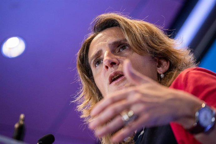 La vicepresidenta tercera y ministra de Transición Ecológica y Reto Demográfico, Teresa Ribera, en la inauguración de las Jornadas de Sostenibilidad 2021 de Red Eléctrica, en el Museo Reina Sofía, a 20 de octubre de 2021, en Madrid (España). Durante est