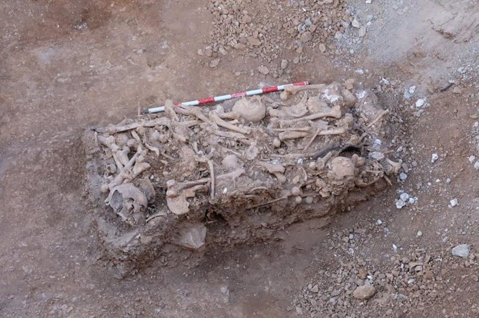 Restos encontrados en el cementerio de Son Coletes.