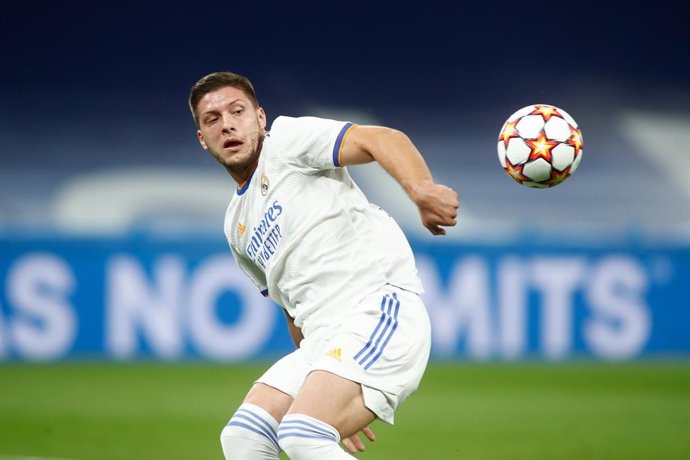 Luka Jovic of Real Madrid in action during the UEFA Champions League, Group D, football match played between Real Madrid and FC Sheriff Tiraspol at Santiago Bernabeu stadium on Septenber 28, 2021, in Madrid, Spain.
