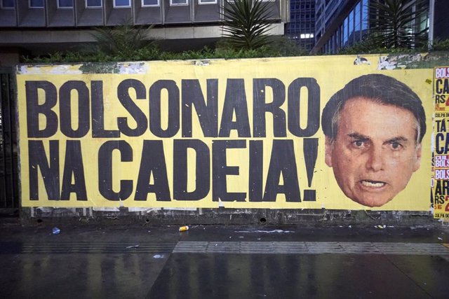 Manifestación contra Jair Bolsonaro en Sao Paulo.