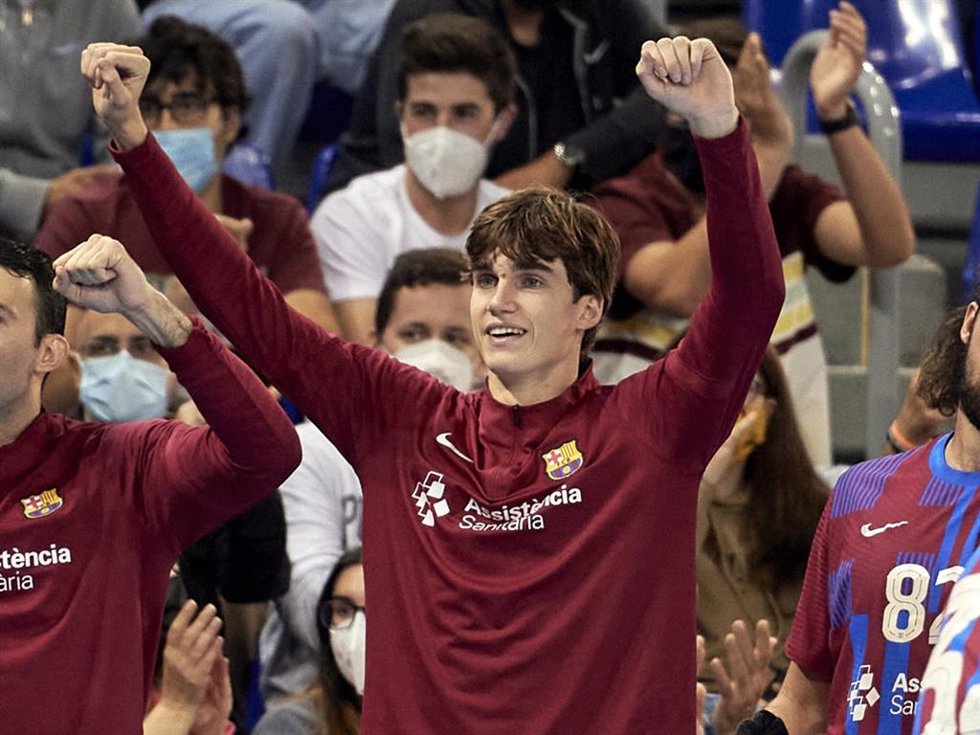Pablo Urdangarín, en su debut con el Barcelona de Balonmano