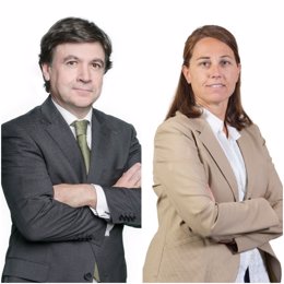 El nuevo director general de Negocios del grupo Iberdrola, Armando Martínez (izd) y la nueva directora del negocio de Redes de Iberdrola, Elena León