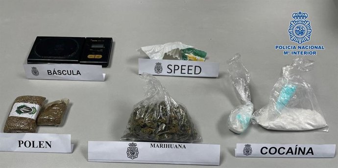 Droga y material incautado en Guanarteme, en Las Palmas de Gran Canaria