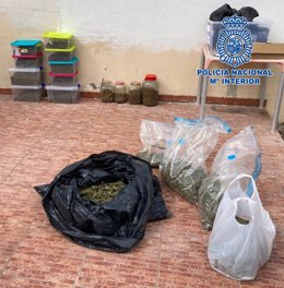 Bolsas de marihuana intervenidas por la Policía Nacional