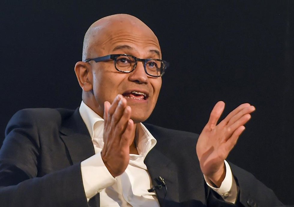 Archivo - 26 February 2020, India, New Delhi: Microsoft CEO Satya Nadella speaks during the Young Innovators Summit. Photo: Shahbaz Khan/PTI/dpa