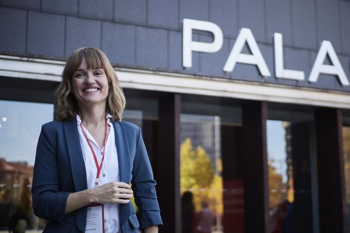 La ministra de Educación y FP, Pilar Alegría, a su llegada a la inauguración del 12 Congreso del PSN en el Palacio de Congresos y Auditorio de Navarra BALUARTE, este 23 de octubre de 2021 en Pamplona