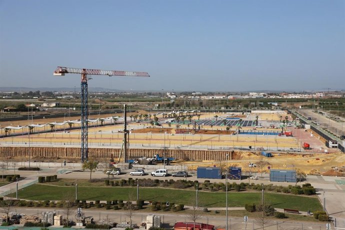 Vista aérea del parque El Abrazo, en La Rinconada.