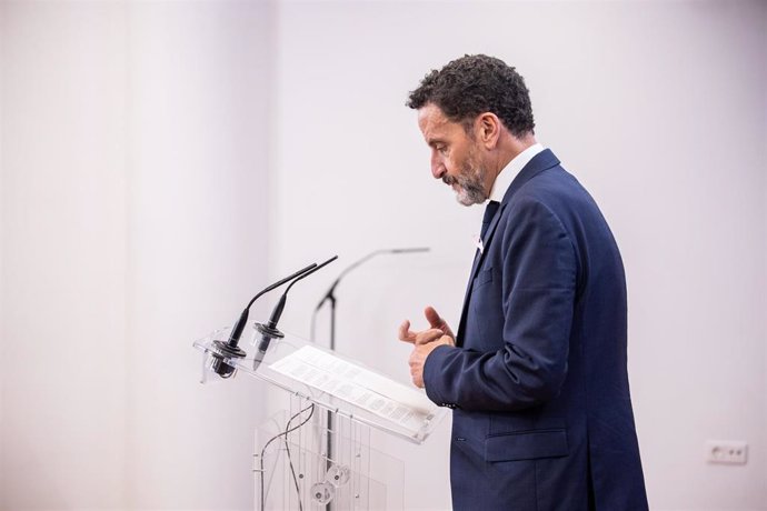 El vicesecretario general de Ciudadanos, Edmundo Bal, interviene en una rueda de prensa anterior a una Junta de Portavoces en el Congreso de los Diputados, a 19 de octubre de 2021, en Madrid, (España).