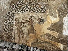 Mosaico del 'Pugilator' del conjunto termal de Herrera