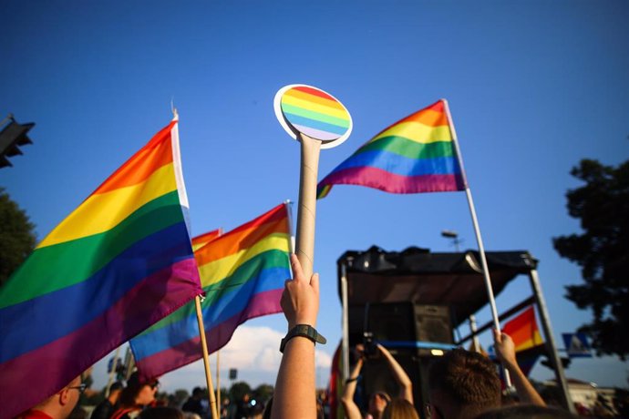 Manifestación LGTBI en Cracovia, Polonia.