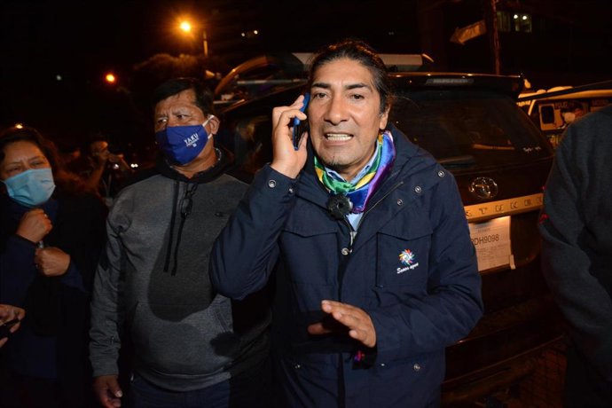 Archivo - El candidato presidencial del movimiento indígena Pachakutik, Yaku Pérez