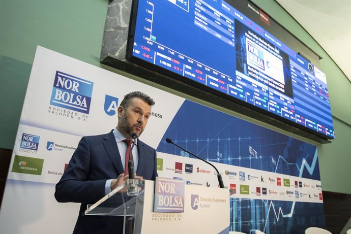 El presidente de la Comisión Nacional de Mercados y Valores (CNMV), Rodrigo Buenaventura, en el evento Retos en un periodo de recuperación en la Bolsa de Bilbao, a 28 de octubre de 2021, en Bilbao, Euskadi, (España). Norbolsa, en colaboración con Deus