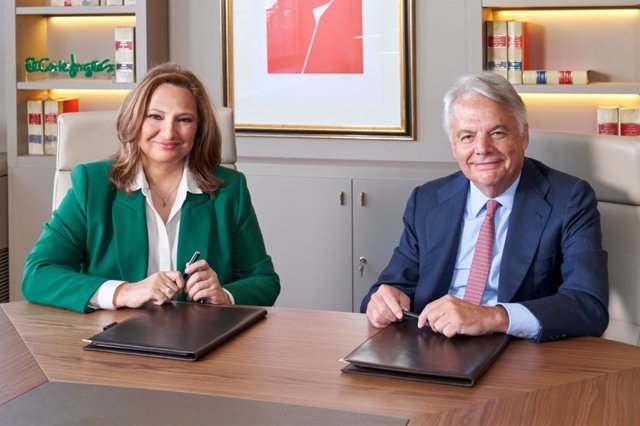 La presidenta de El Corte Inglés, Marta Alvarez y el presidente de Mutua, Ignacio Garralda.