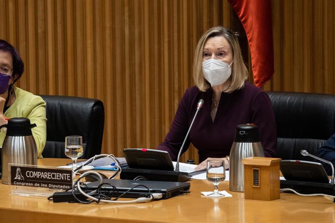 La subsecretaria de Defensa, María Amparo Valcarce, comparece en una Comisión de Defensa en el Congreso de los Diputados