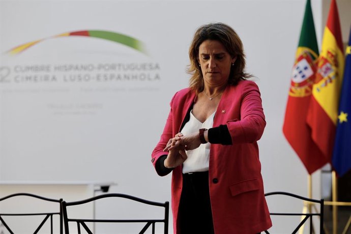 La vicepresidenta tercera y ministra de Transición Ecológica y Reto Demográfico, Teresa Ribera, a su llegada a la XXXI Cumbre Hispano-Portuguesa, a 28 de octubre de 2021, en Trujillo, Cáceres, Extremadura (España).