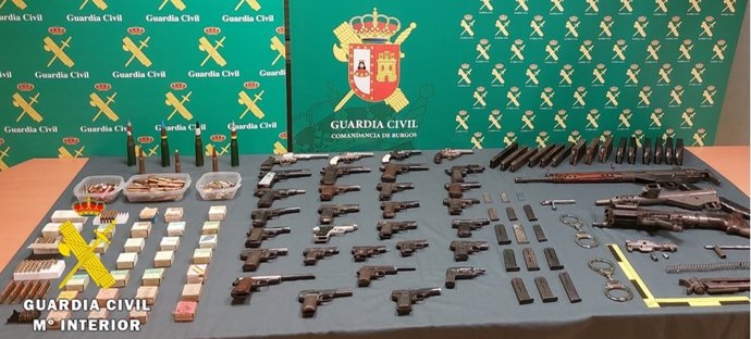 Armas intervenidas al coleccionista de Burgos en el marco de la Operación Músico
